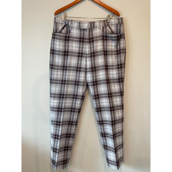 Ian Poulter Blue Gray Plaid Golf Pants